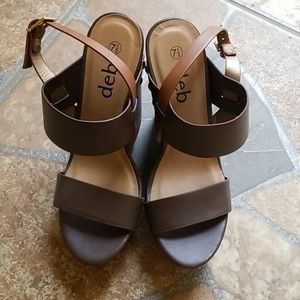 Brown sandal wedges